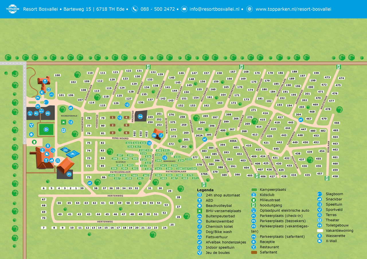 Park map of Resort Bosvallei