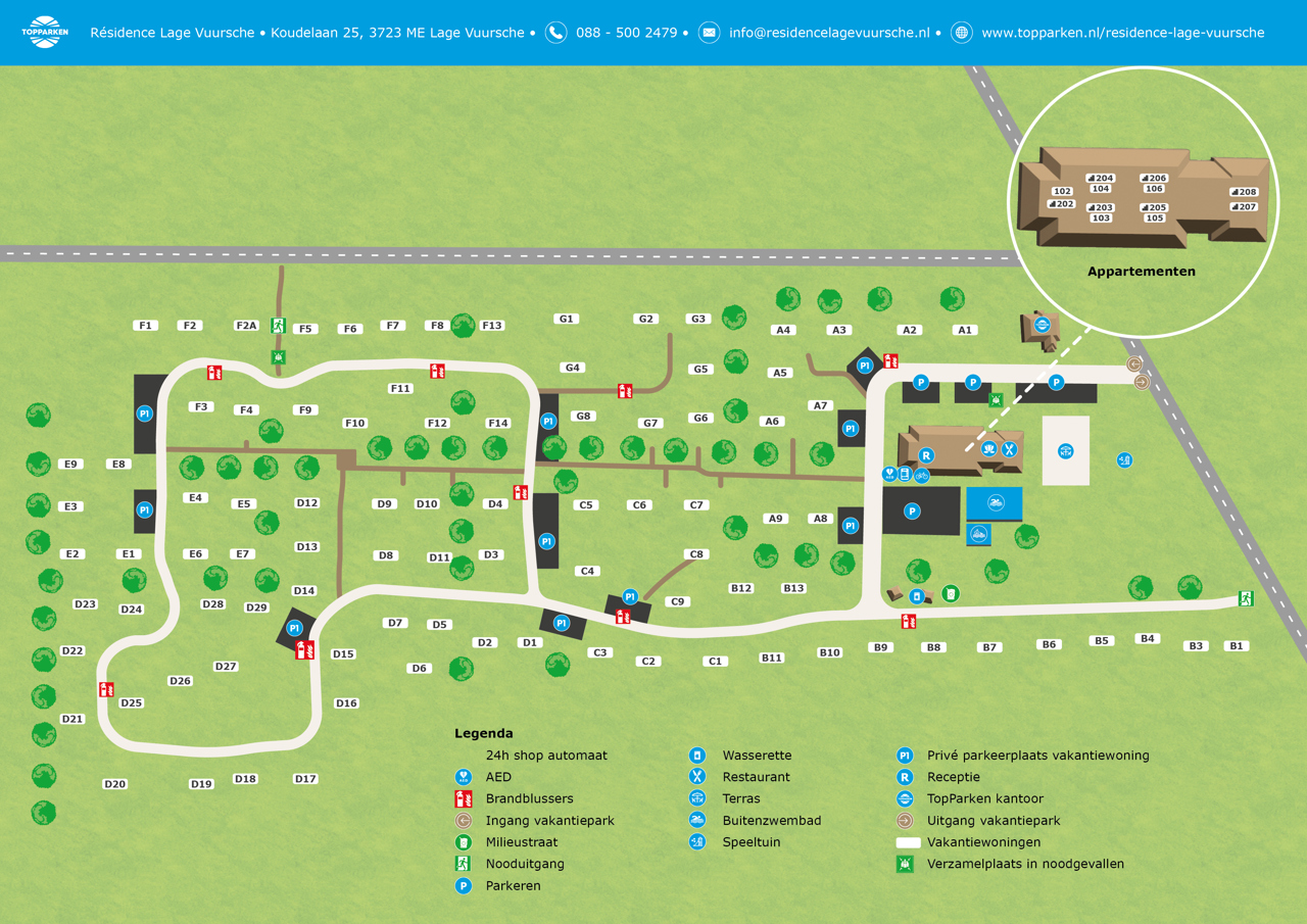 Park map of Résidence Lage Vuursche