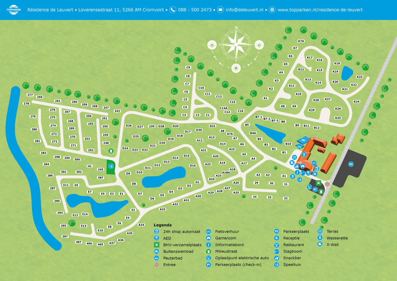 Park map from Résidence de Leuvert