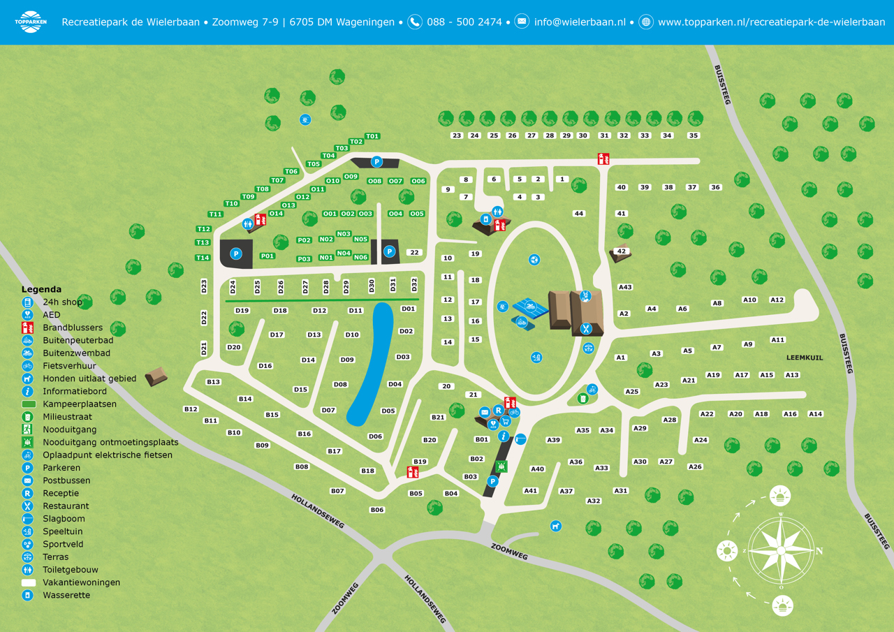 Park map of Recreatiepark de Wielerbaan
