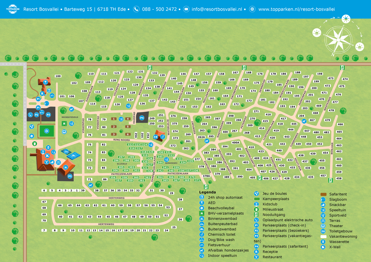 Park map of Resort Bosvallei